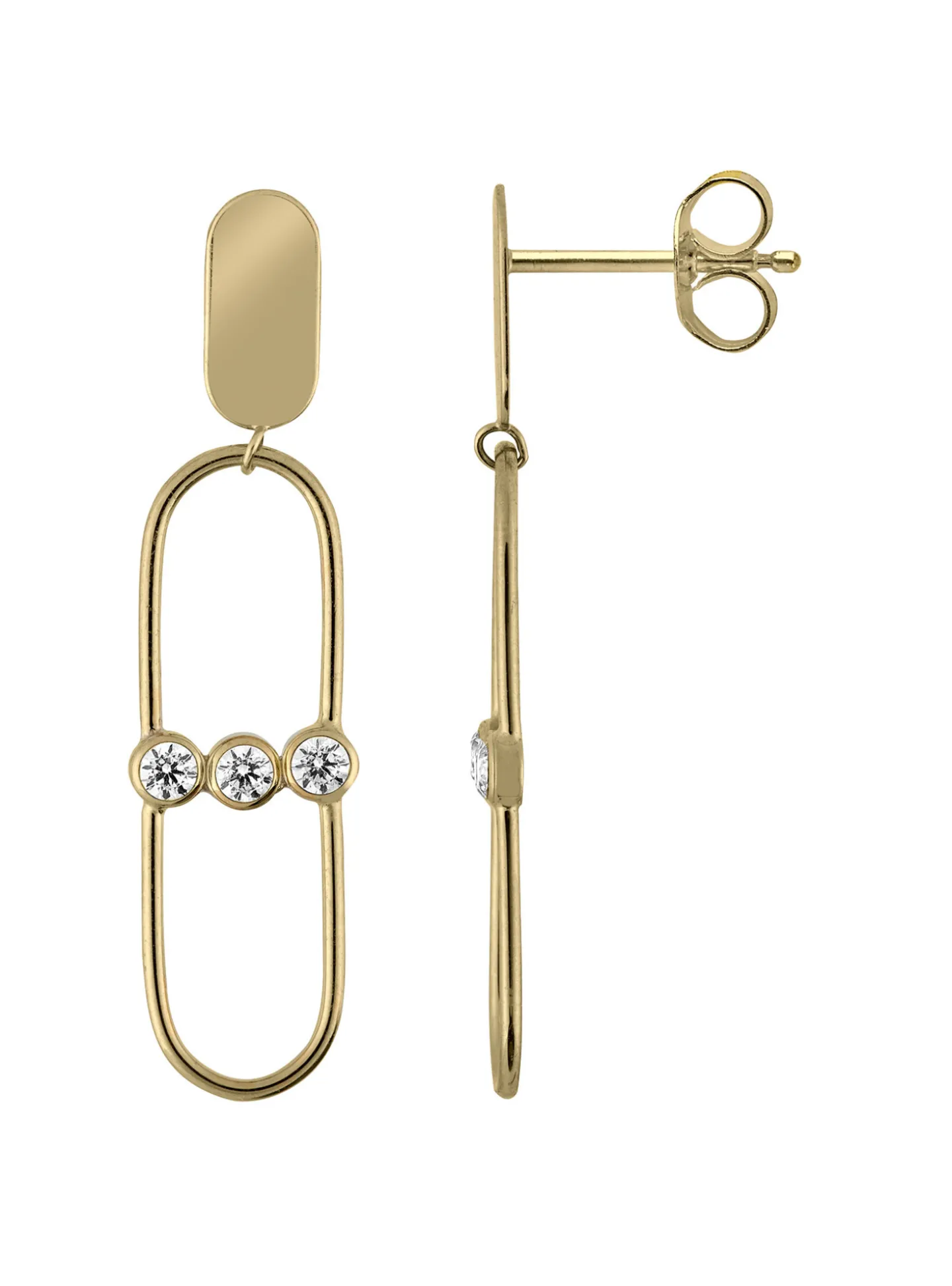 Boucles d'oreilles Brillaxis motif ovale trilogy