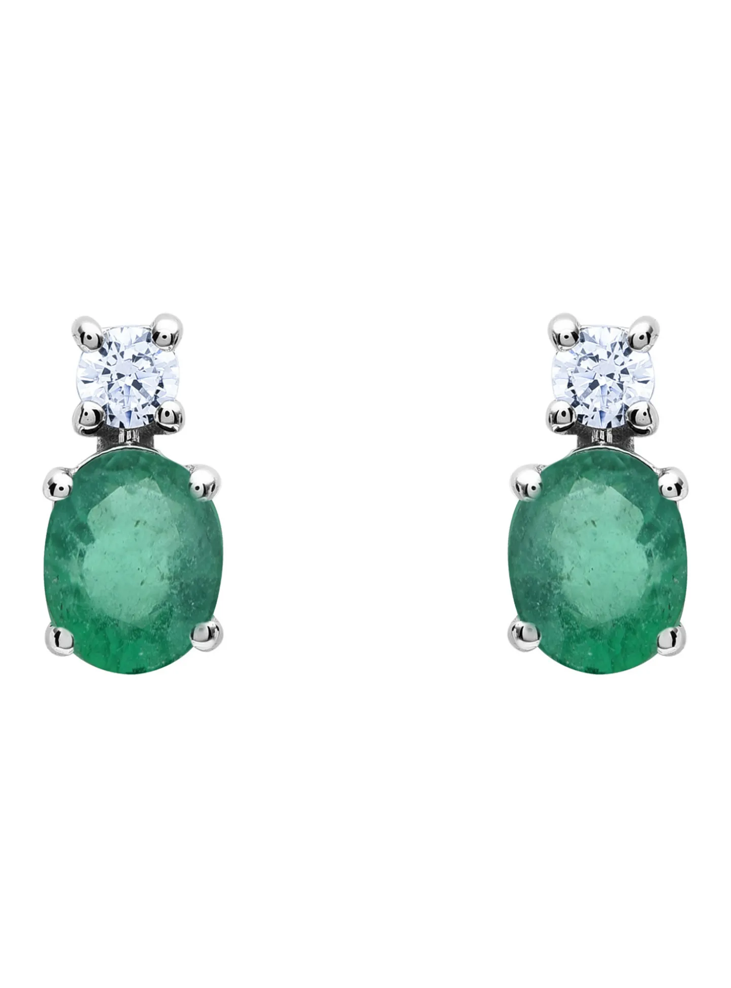 Boucles d'oreilles Brillaxis émeraude et oxydes