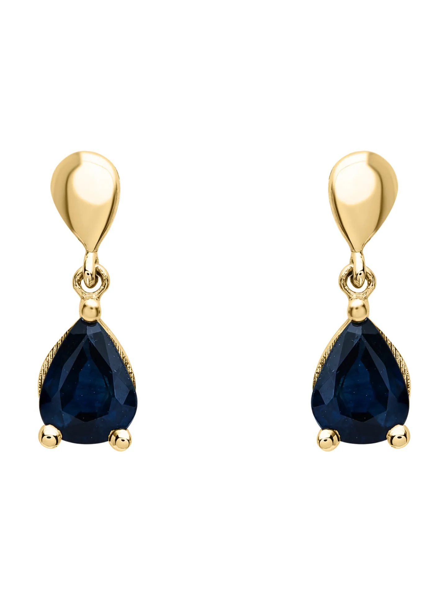 Boucles d'oreilles Brillaxis saphir pendants_x005f_x000D_or jaune 9 carats