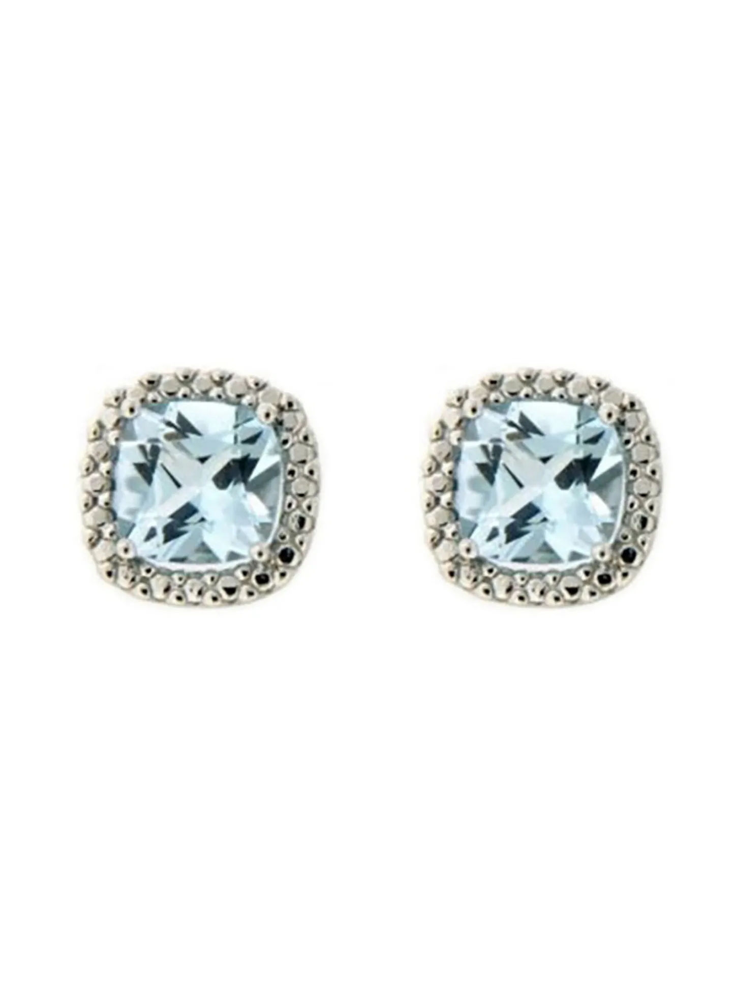 Boucles d'oreilles Brillaxis or blanc 18 carats_x005f_x000D_topaze Sky Blue