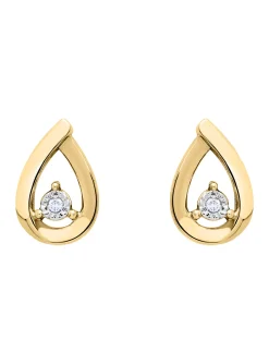 Boucles d'oreilles Brillaxis diamant_x005f_x000D_or jaune 9 carats
