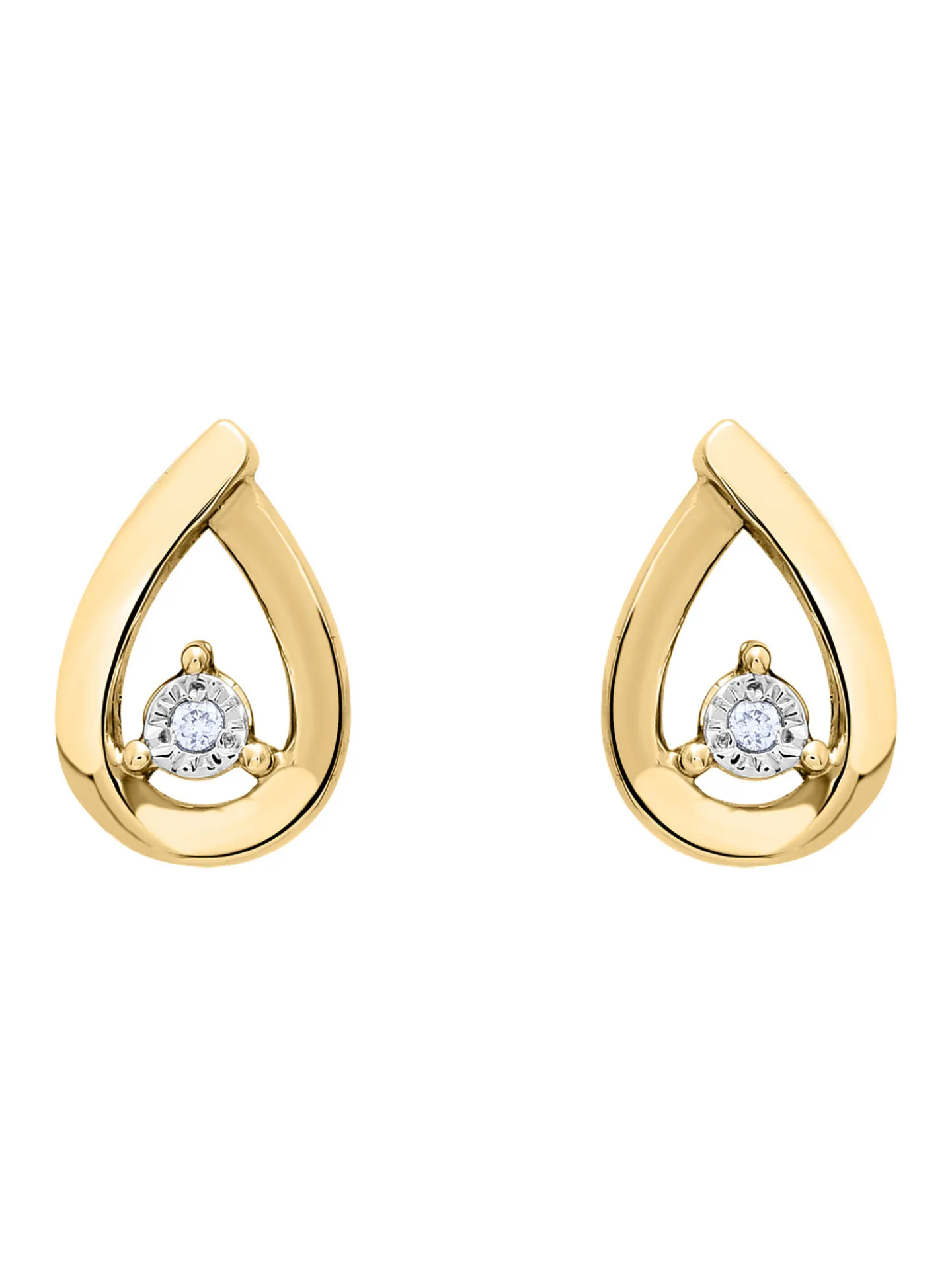 Boucles d'oreilles Brillaxis diamant_x005f_x000D_or jaune 9 carats