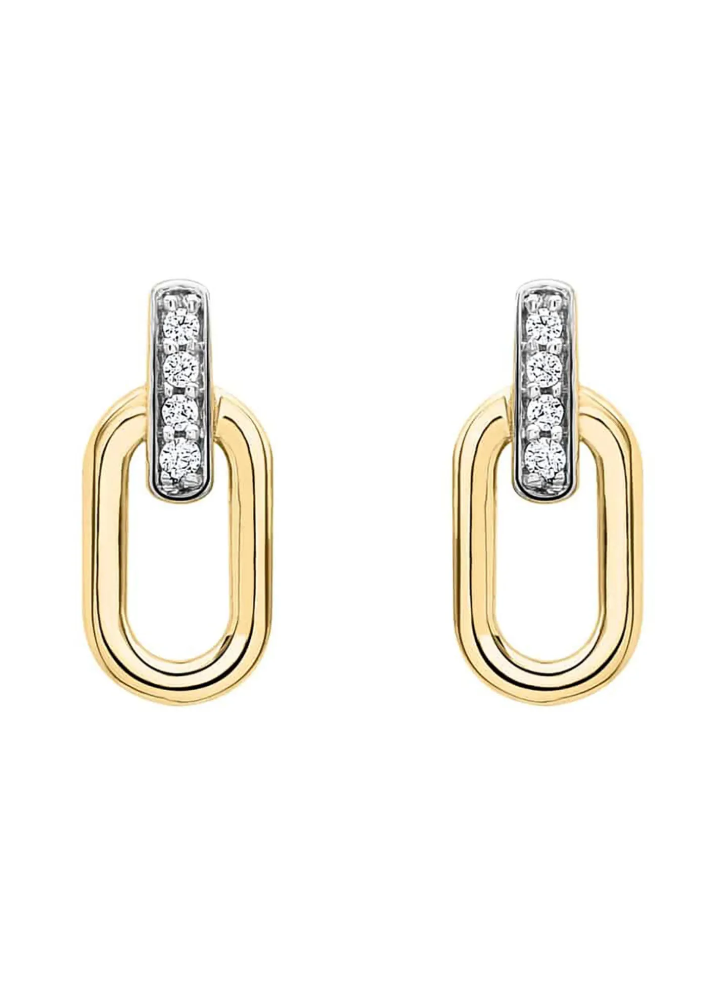 Boucles d'oreilles Brillaxis ovales or oxydes