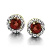 Boucles d'oreilles Brillaxis rubis or bicolore