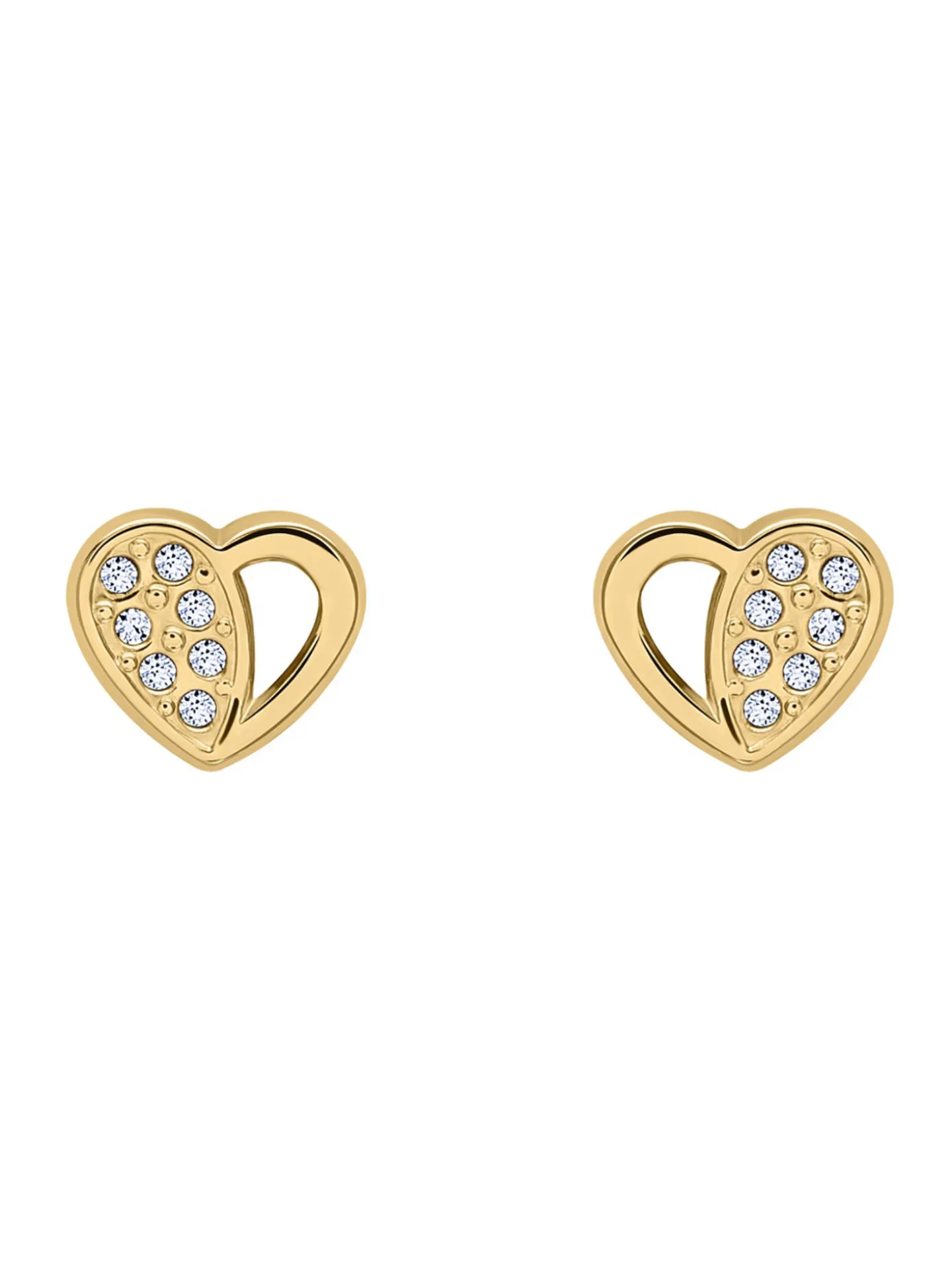 Boucles d'oreilles Brillaxis coeur or oxydes