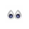 Boucles d'oreilles Brillaxis en or blanc 18k_x005f_x000D_et saphir bleu