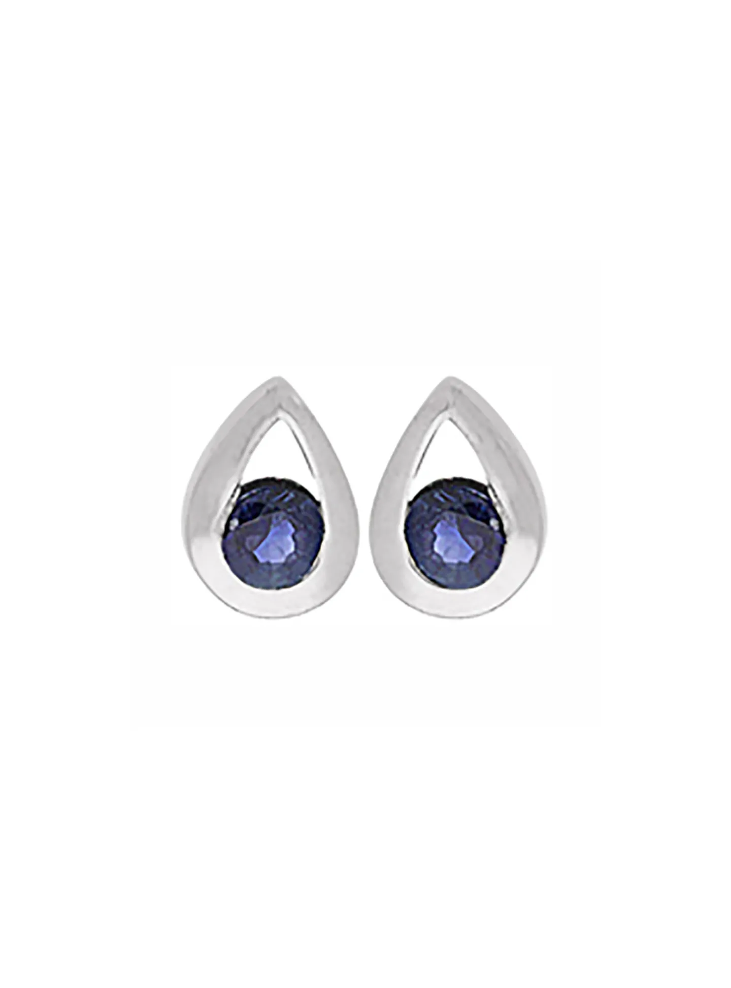 Boucles d'oreilles Brillaxis en or blanc 18k_x005f_x000D_et saphir bleu