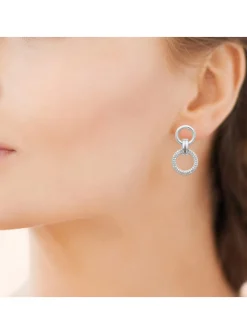 Boucles d'oreilles Brillaxis anneaux argent empierré