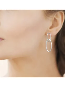 Boucles d'oreilles Brillaxis ovales argent