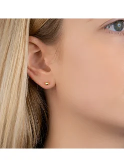 Boucles d'oreilles Brillaxis boules dorées 4mm
