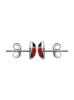 Boucles d'oreilles Brillaxis coccinelle argent