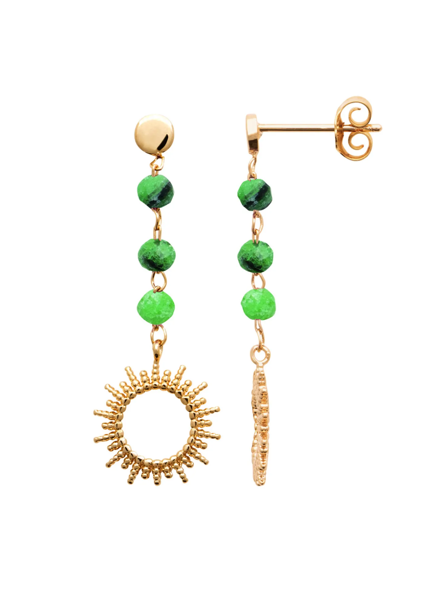 Boucles d'oreilles Brillaxis soleil rubis zoisite