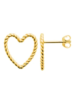 Boucles d'oreilles Brillaxis coeur torsadé_x005f_x000D_plaqué or
