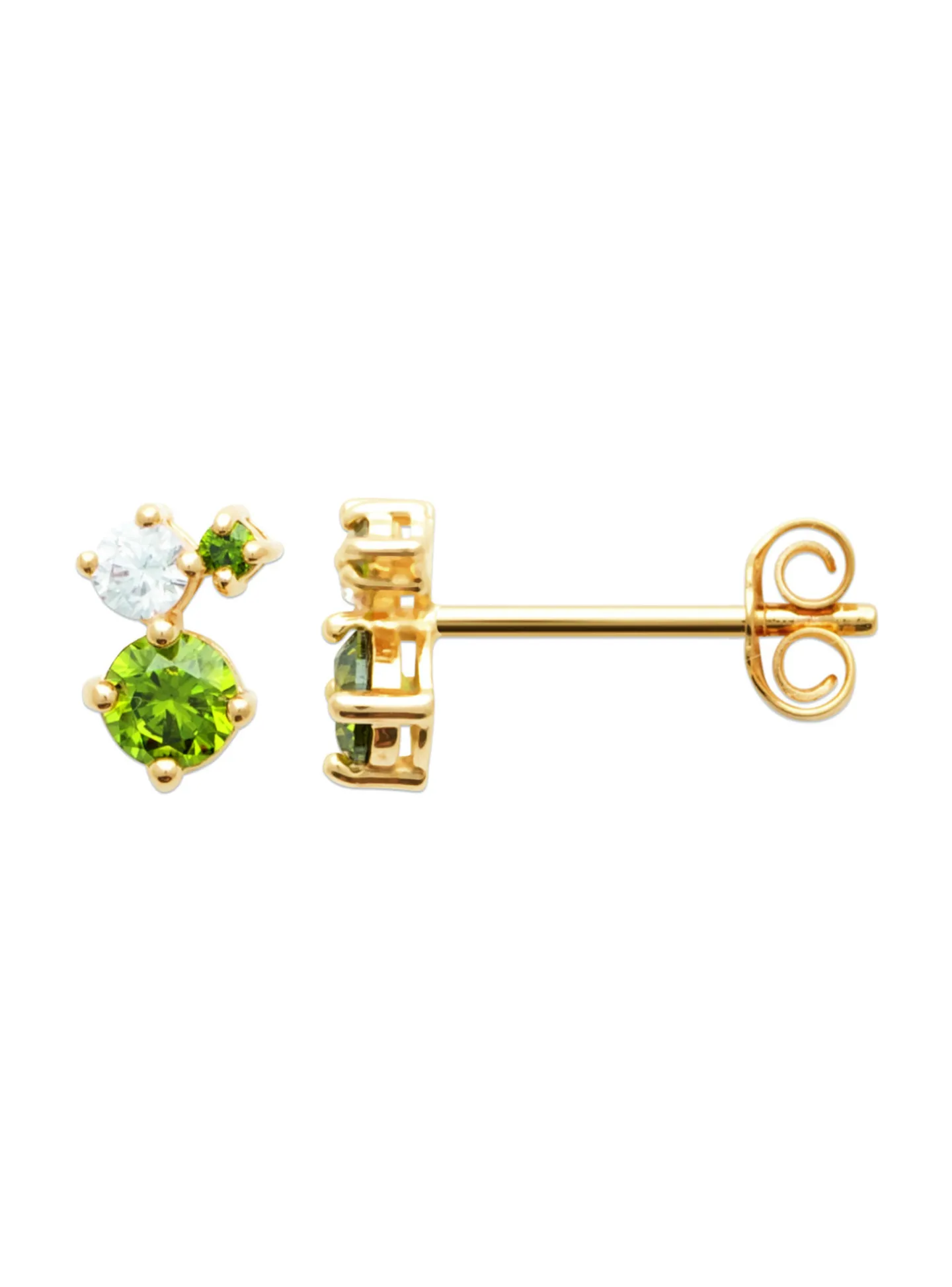 Boucles d'oreilles Brillaxis plaqué or vert OZ