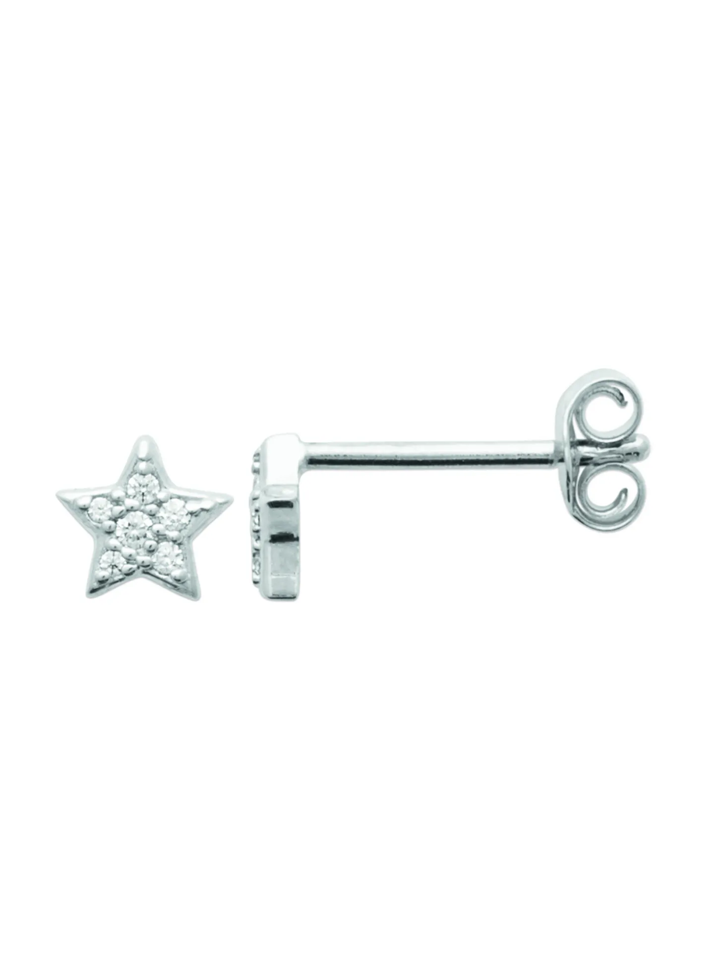 Boucles d'oreilles Brillaxis étoile argent rhodié OZ