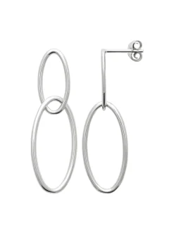 Boucles d'oreilles Brillaxis ovales argent