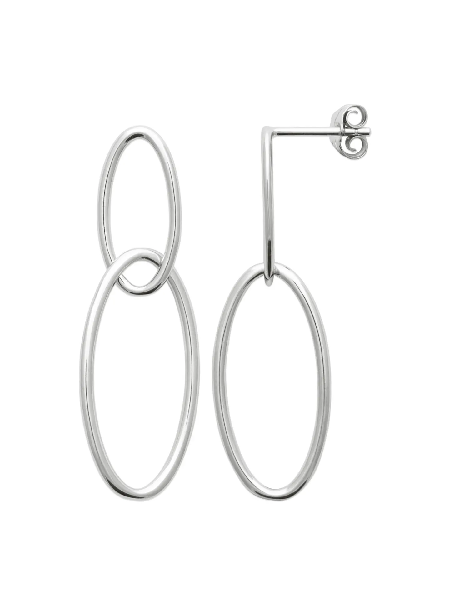 Boucles d'oreilles Brillaxis ovales argent