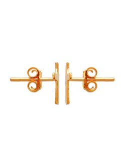 Boucles d'oreilles Brillaxis plaqué or croix