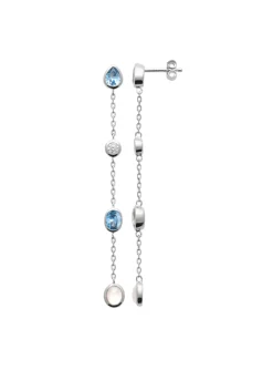 Boucles d'oreilles Brillaxis argent rhodié_x005f_x000D_Oxyde bleu ciel