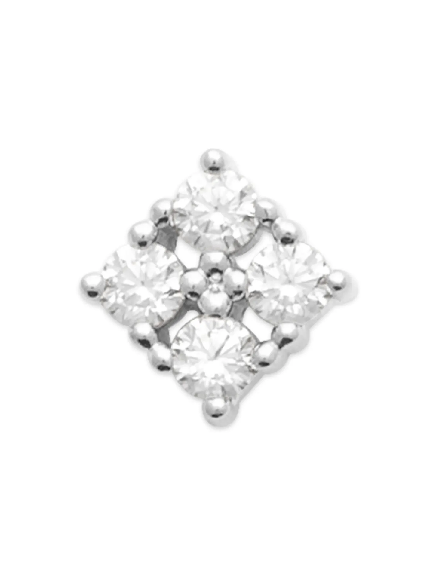 Boucles d'Oreilles Brillaxis puces carrées_x005f_x000D_en Argent Rhodié et Oxyde
