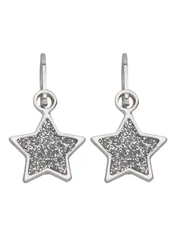 Boucles d'oreilles brisures étoile pailletée or