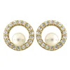 Boucles d'oreilles cercle or perle de curture oxydes