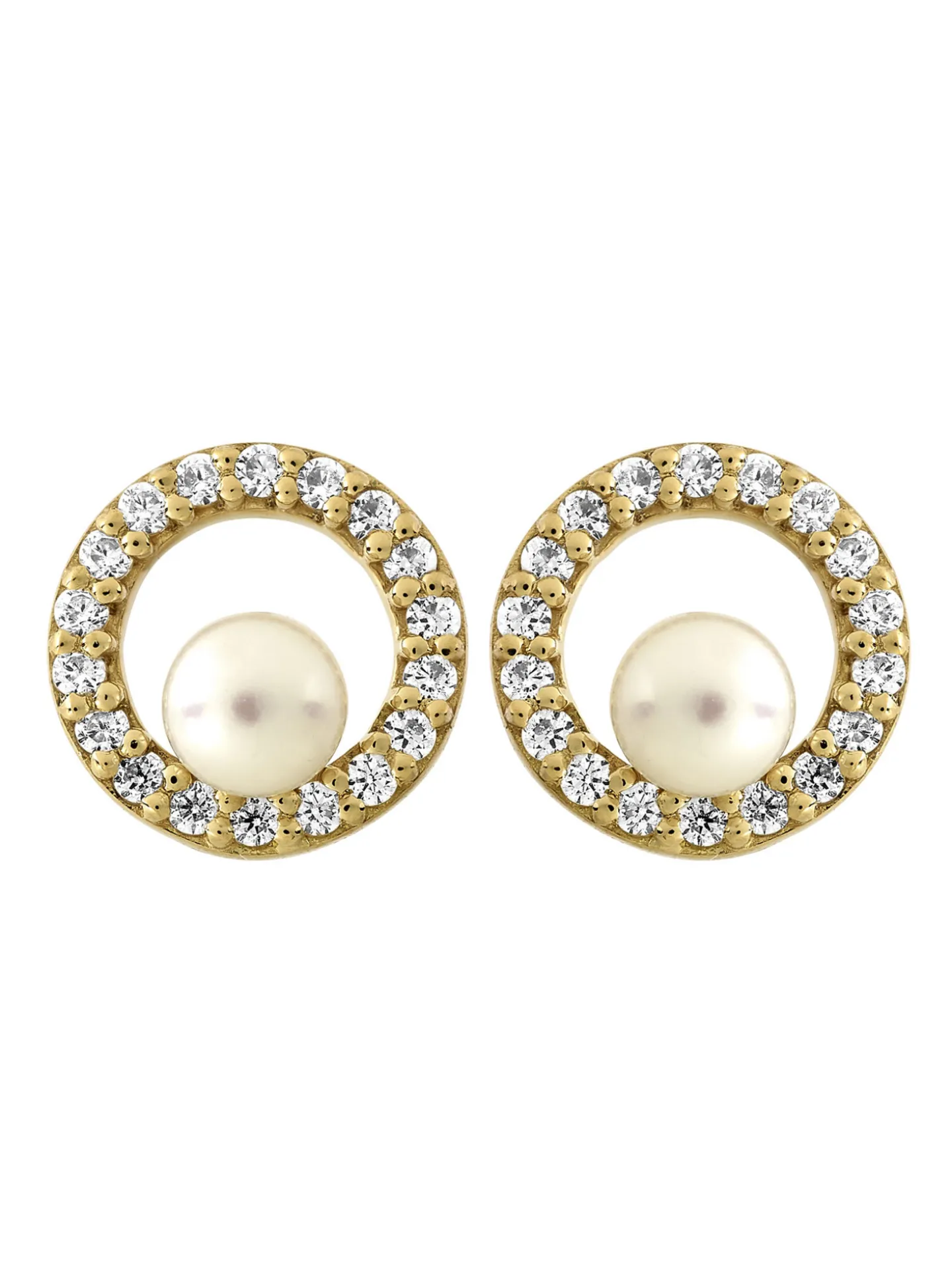 Boucles d'oreilles cercle or perle de curture oxydes
