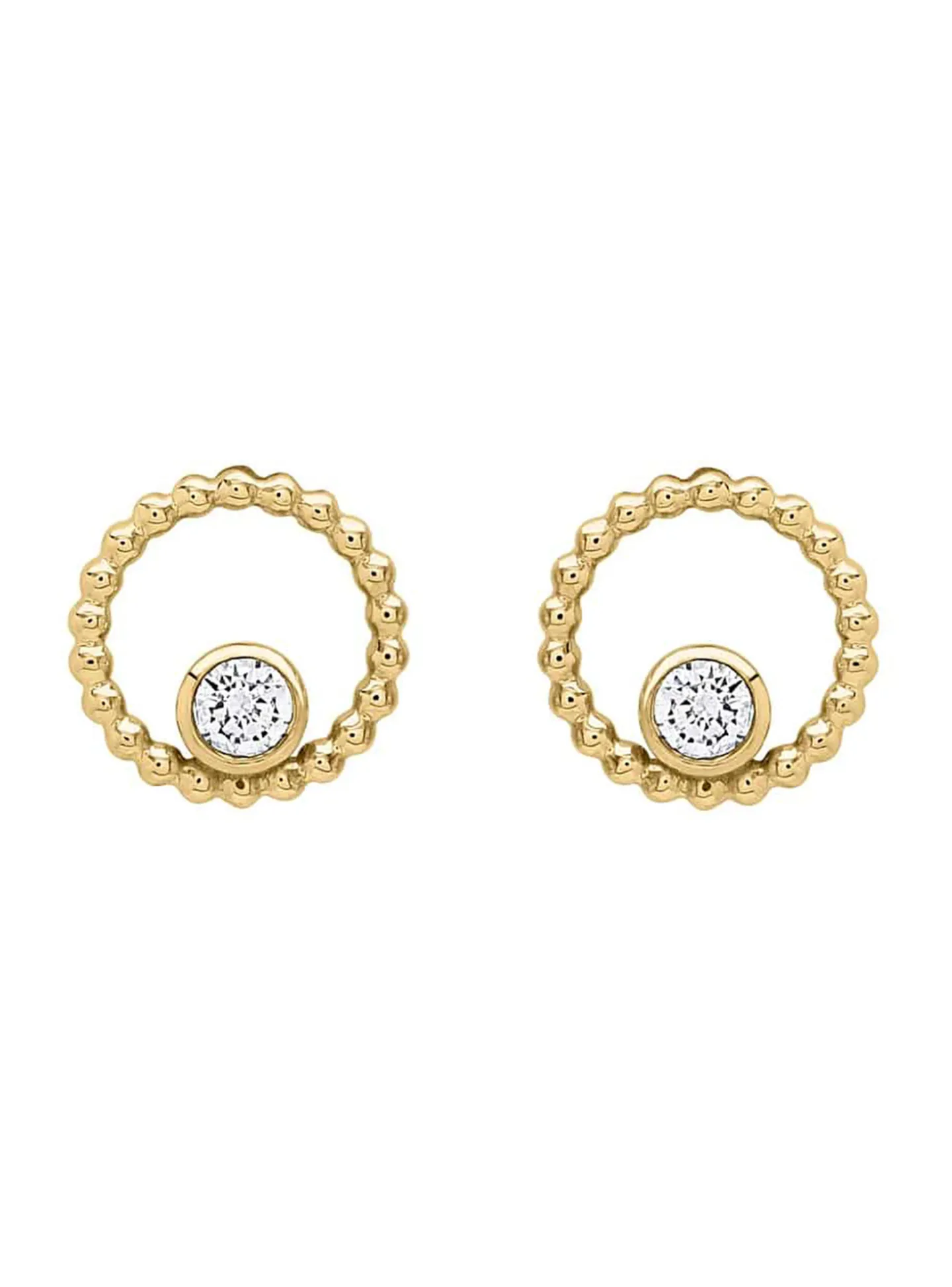 Boucles d'oreilles cerle perlé or oxydes
