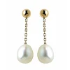 Boucles d'oreilles chaine or perle de culture