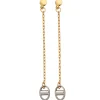 Boucles d'oreilles chainette/grain de café or