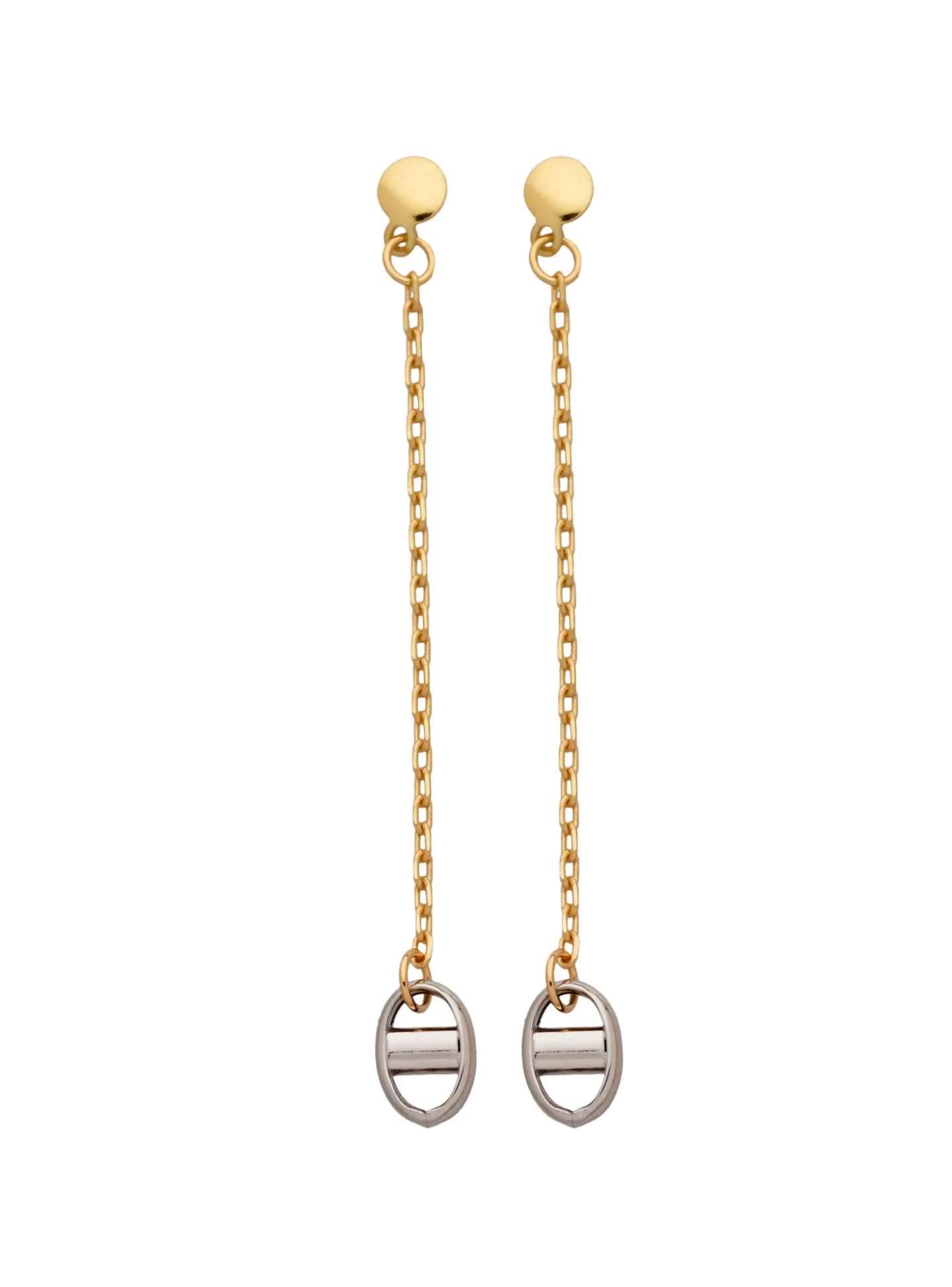 Boucles d'oreilles chainette/grain de café or