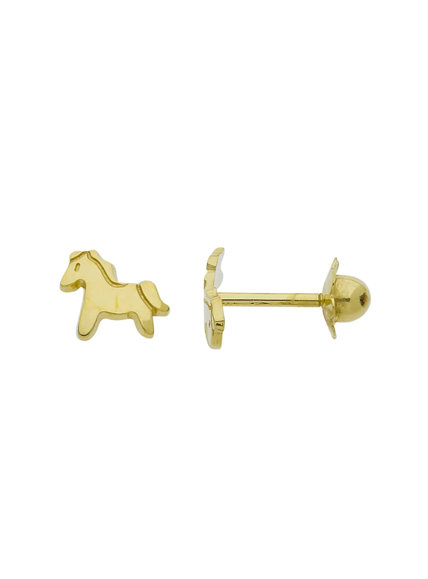 Boucles d'oreilles chevaux à vis or 9 carats