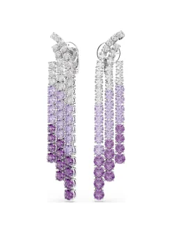 Boucles d'oreilles clips Swarovski Matrix violettes