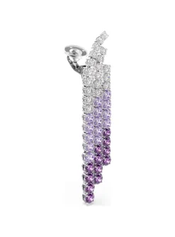 Boucles d'oreilles clips Swarovski Matrix violettes