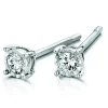 Boucles d'oreilles clous diamants or blanc 18 carats