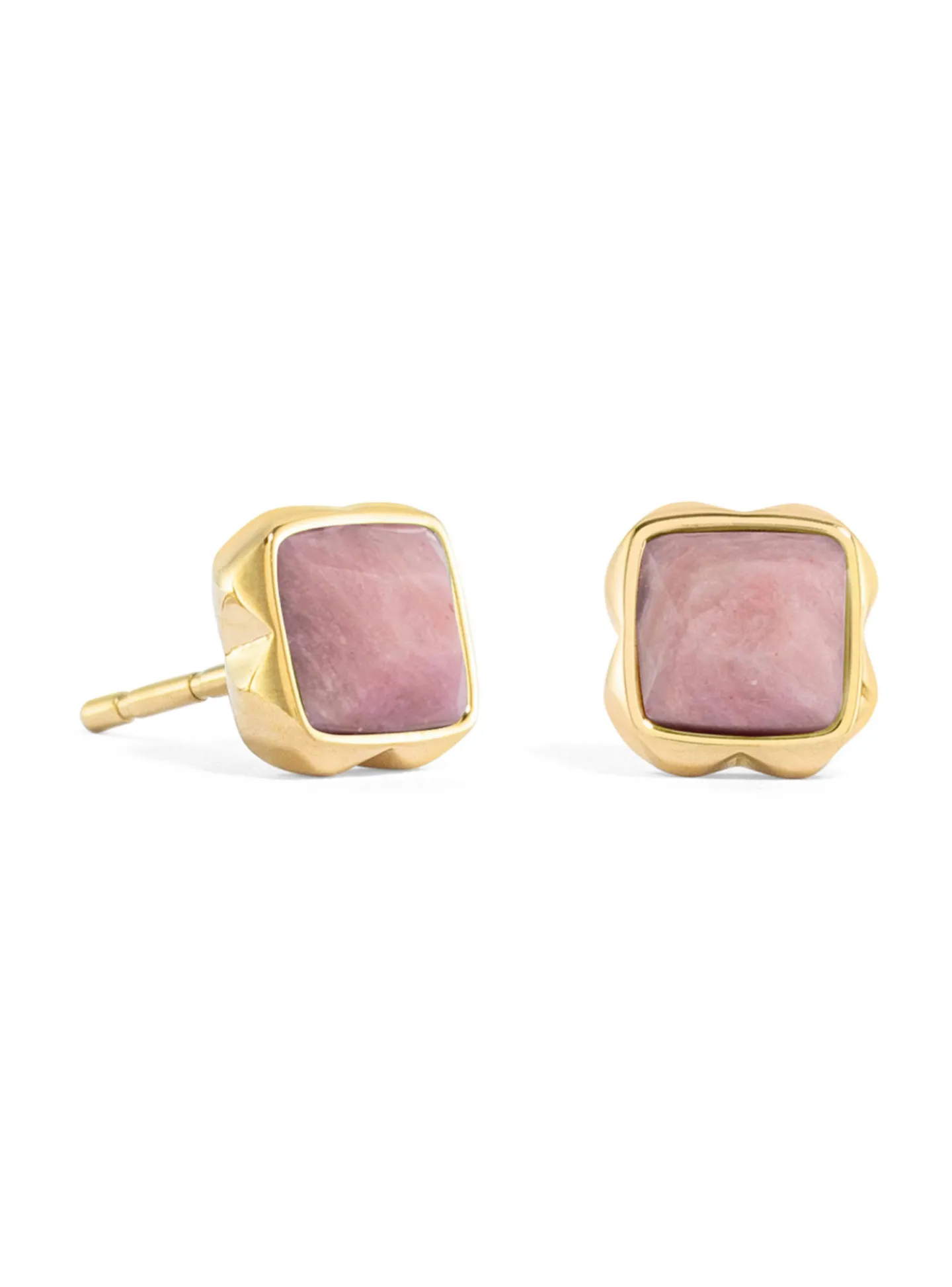 Boucles d'oreilles Coeur de Lion Birthstone Juillet_x005f_x000D_acier doré rhodochrosite