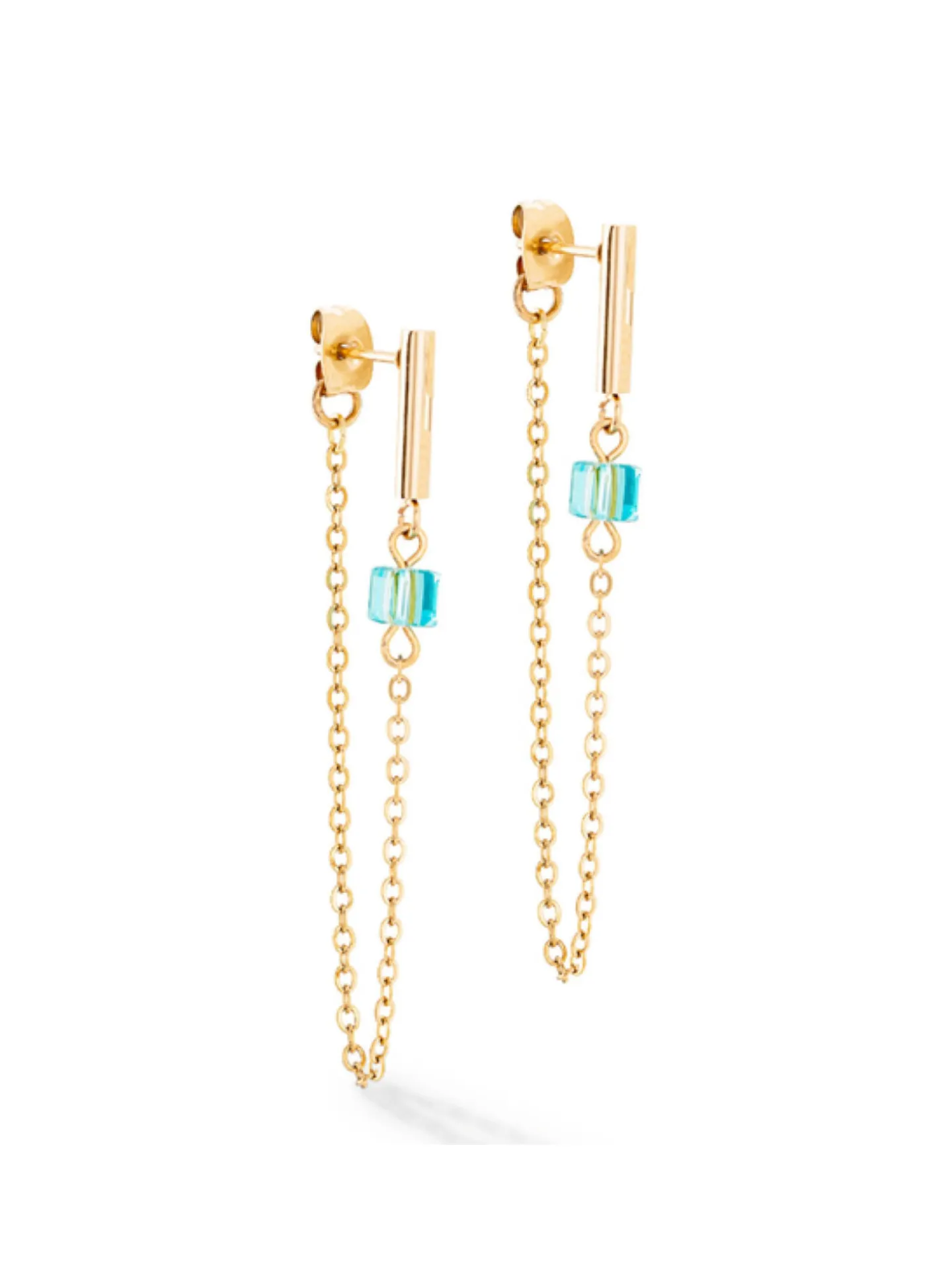 Boucles d'oreilles Coeur de Lion Mini Cubes/chaine