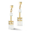 Boucles d’oreilles Coeur de Lion GeoCUBE IconicNature or blanc