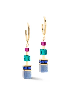 Boucles d'oreilles Coeur de Lion GéoCube multicolore