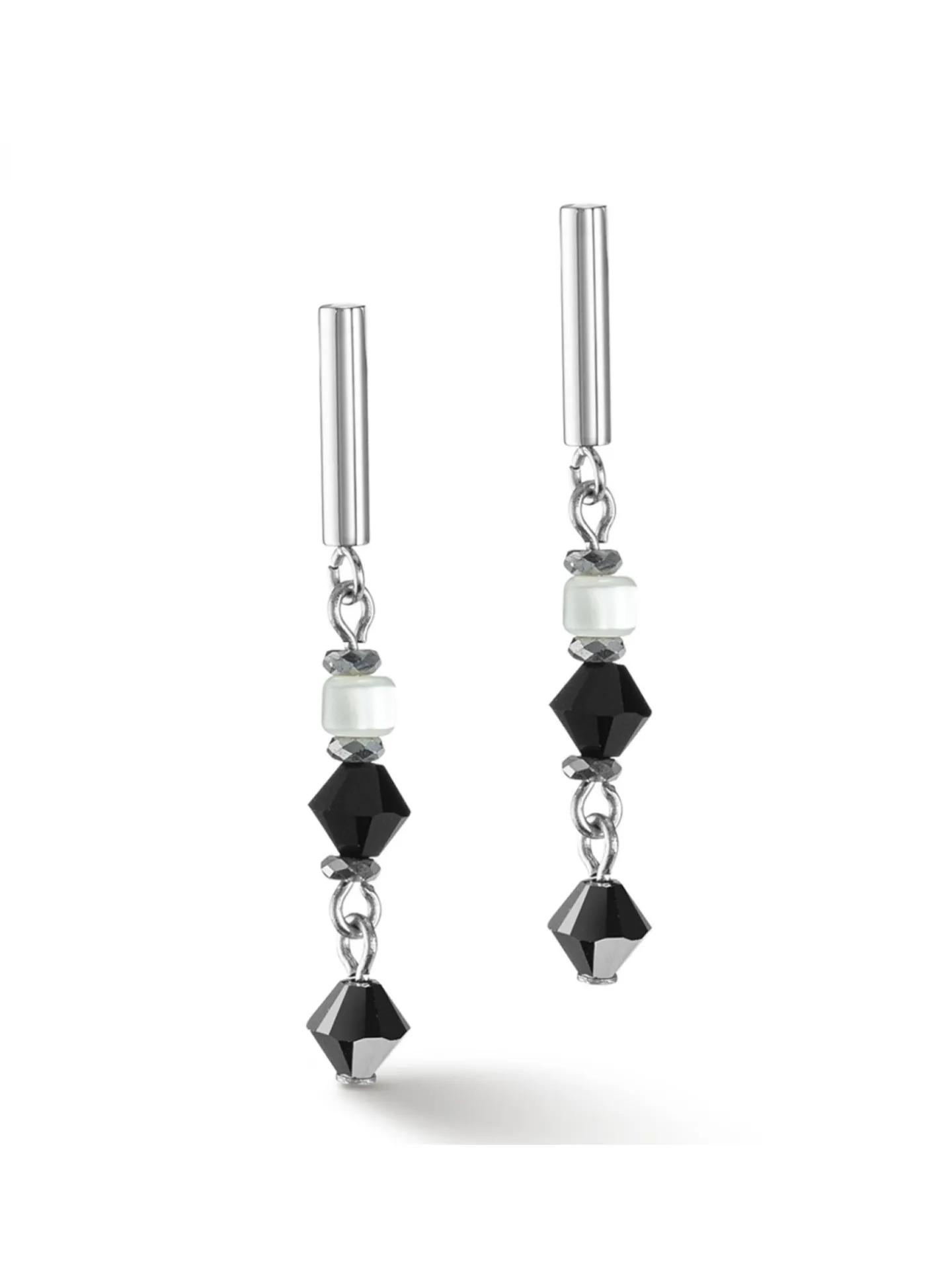 Boucles d'oreilles Coeur de lion Princess Shape Mix_x005f_x000D_noires et blanches