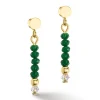 Boucles d'oreilles Coeur de lion Little Twinkle_x005f_x000D_dorées et vert foncé
