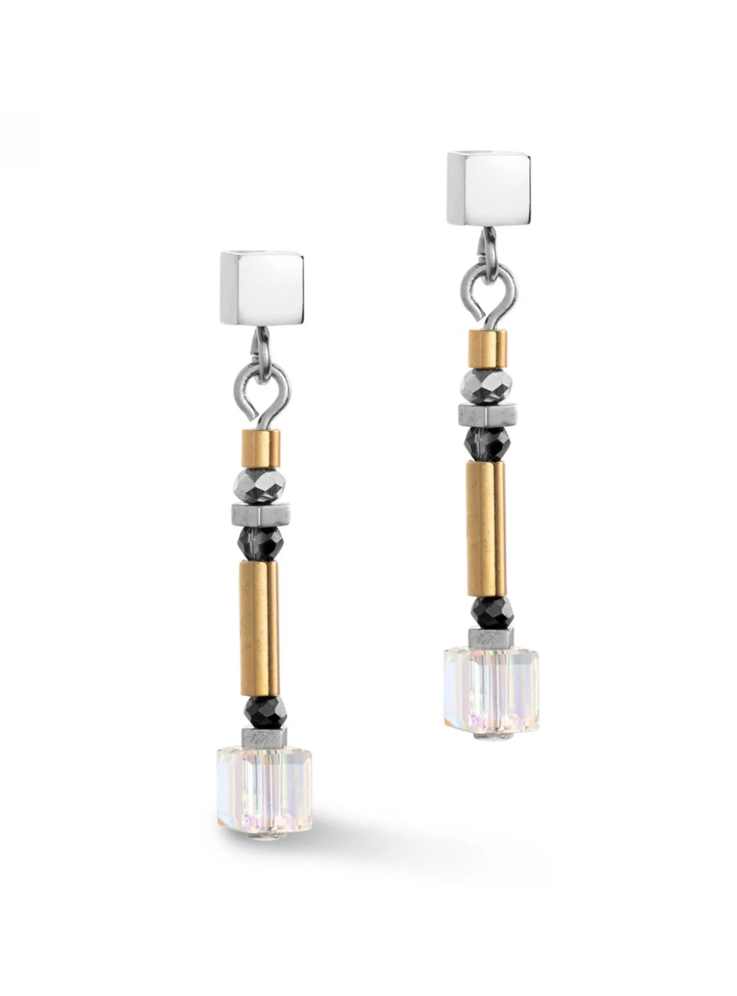 Boucles d'oreilles Coeur de Lion Cube Story_x005f_x000D_Minimalistic Sparkling gris doré