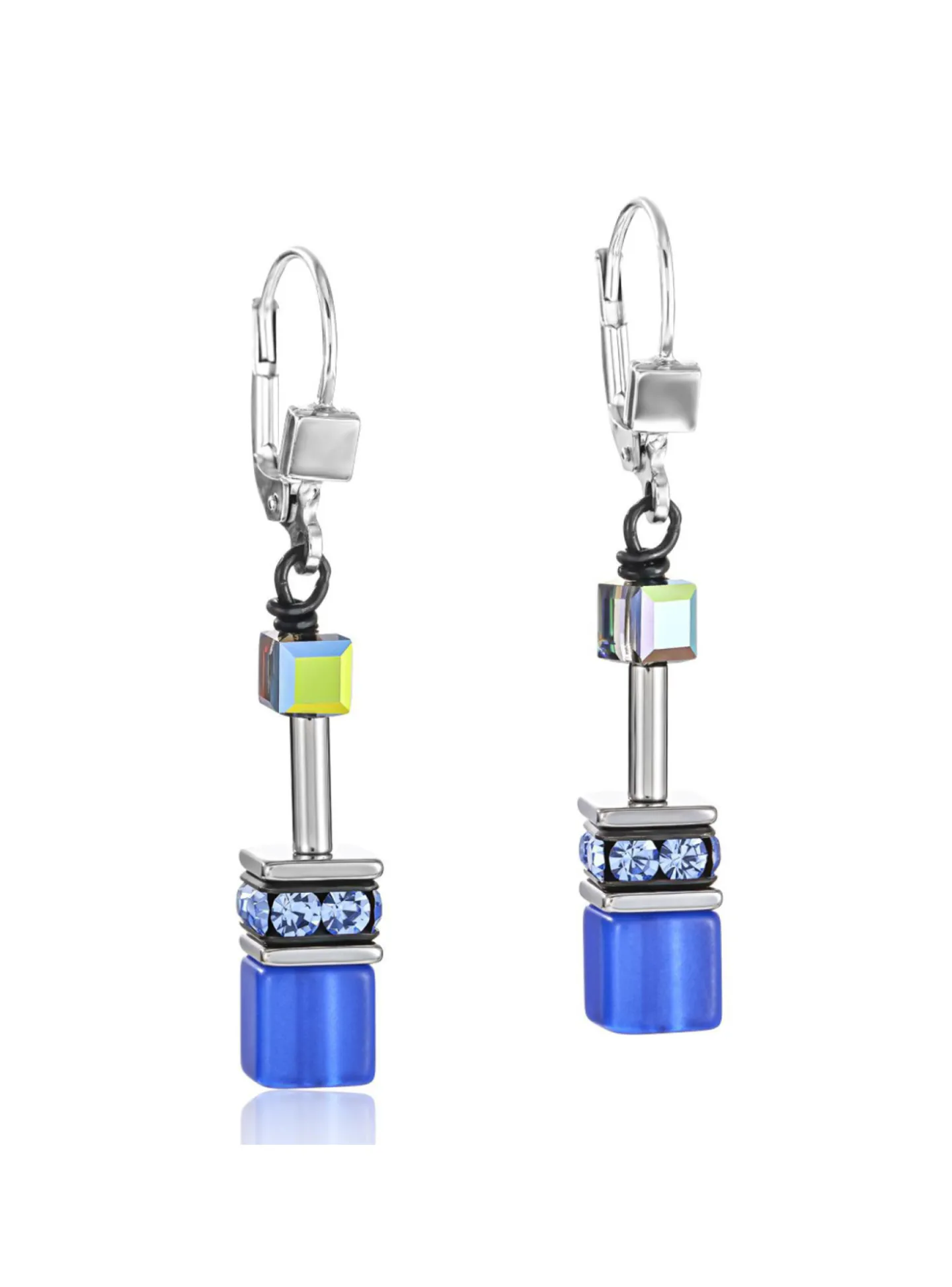 Boucles d'oreilles Coeur de Lion Geocube bleu cobalt
