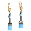 Boucles d'oreilles Coeur de Lion Geocube Rainbowdorées et bleues