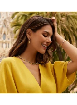 Boucles d'oreilles Coeur de lion GeoCUBE jaune_x005f_x000D_Joyful colours