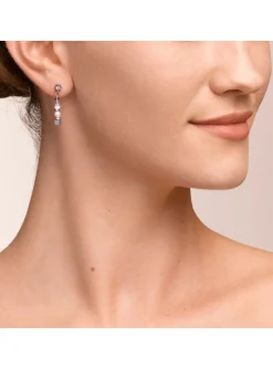Boucles d'oreilles Coeur de Lion lilas beige