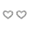 Boucles d'oreilles coeur or ajouré empierré