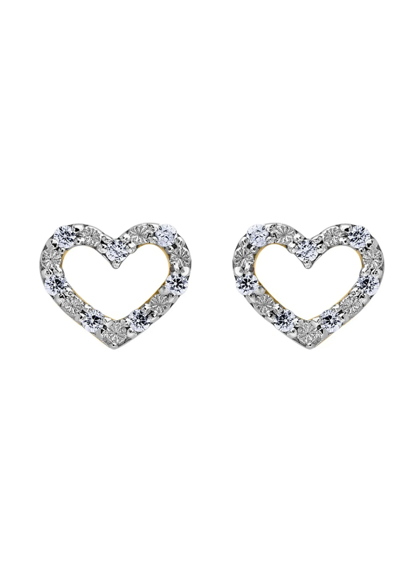 Boucles d'oreilles coeur or ajouré empierré