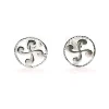 Boucles d'oreilles croix basque cordon argent 9 mm