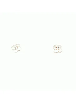 Boucles d'oreilles croix basque argent plates 6mm